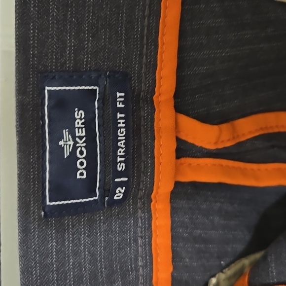 Dockers DARK GRAY NWT Dress Pants Straight-Leg Classic STRIPE 34W 30L NWT - Picture 3 of 7
